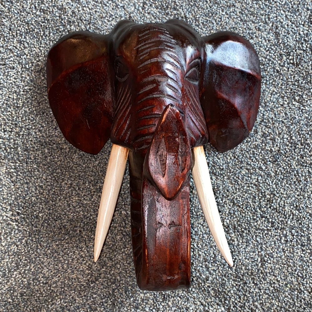 Hand Carved Mahogany Wood Elephant